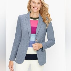 Talbots Knit Blazer Crest Gold Buttons